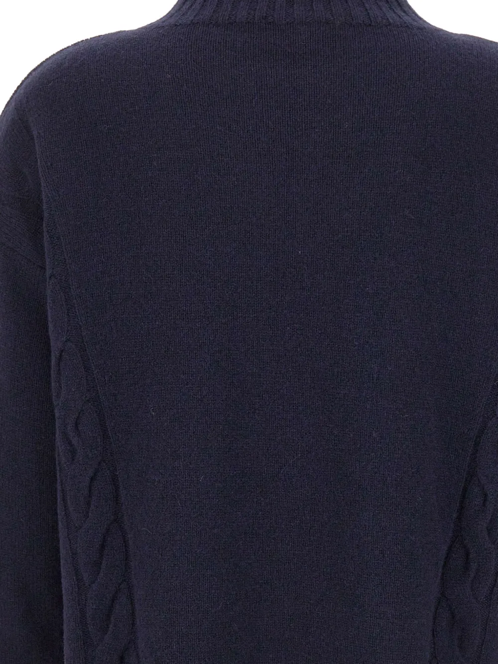 Kangra Kabelgebreide trui met hoge hals Blauw