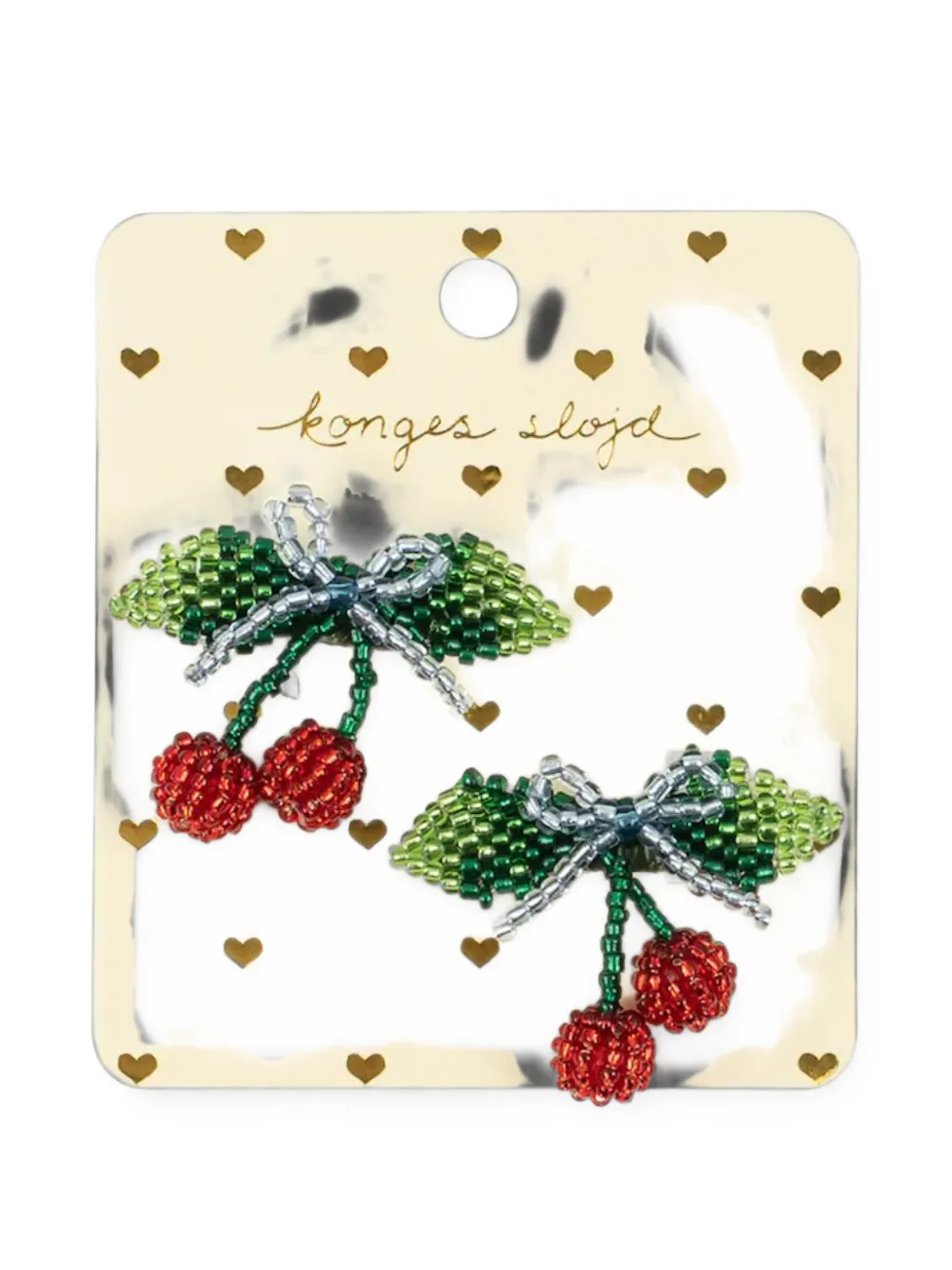Konges Sløjd bead-embellished cherry hair clips (set of two) - Verde