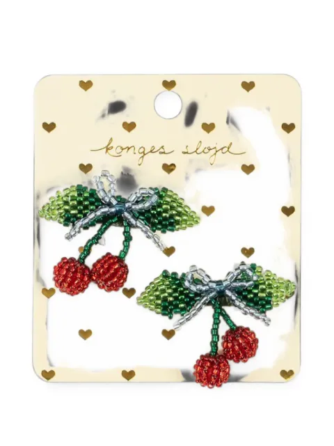 Konges Sløjd bead-embellished cherry hair clips (set of two)