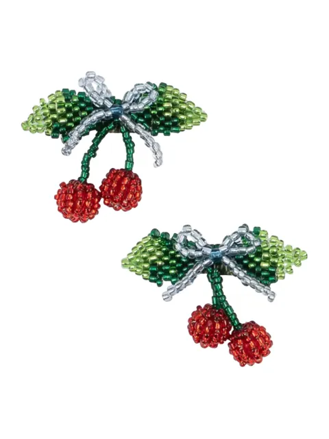 Konges Sløjd bead-embellished cherry hair clips (set of two)