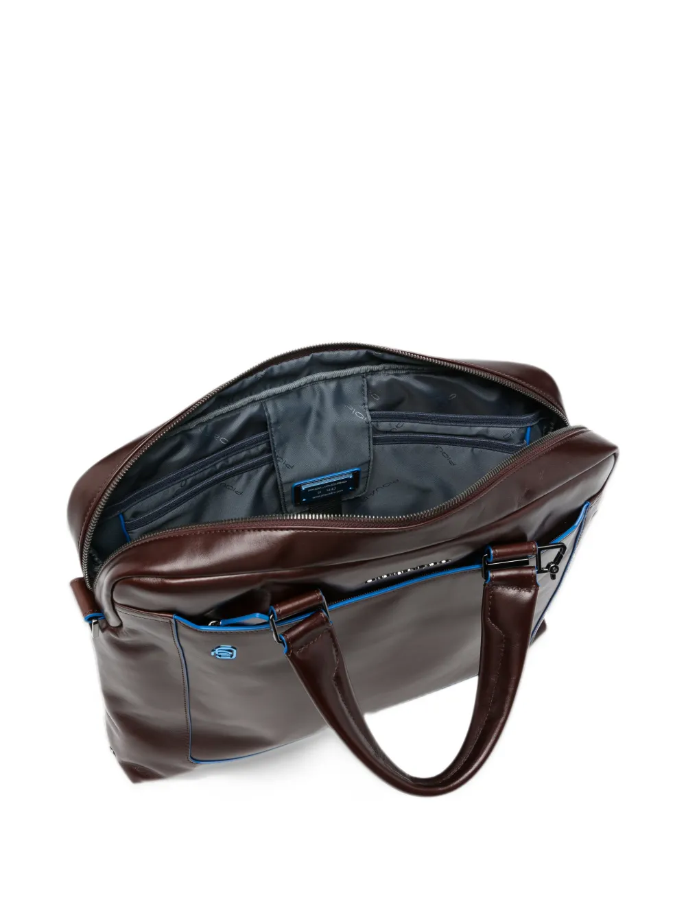 PIQUADRO contrast-trim leather briefcase Bruin
