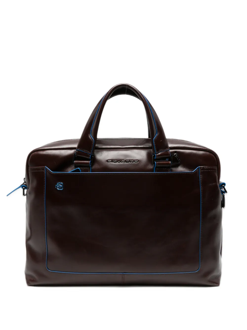 PIQUADRO contrast-trim leather briefcase Bruin