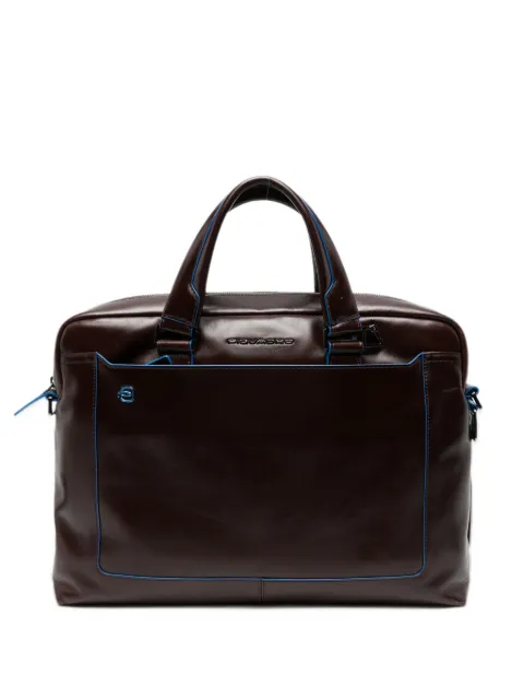 PIQUADRO contrast-trim leather briefcase