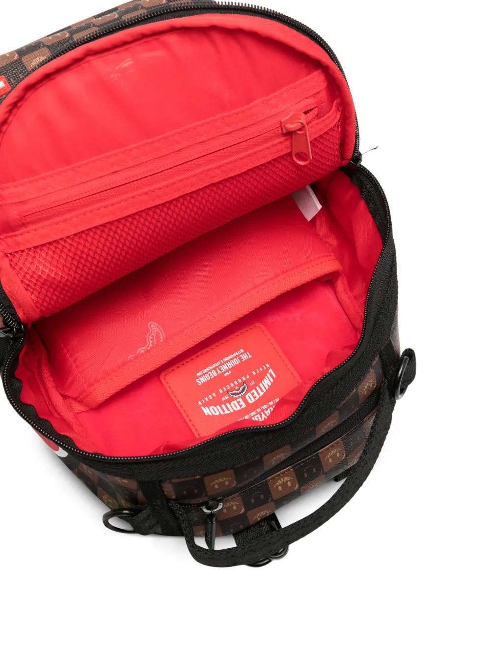 Sprayground Shark Mouth geruite rugzak Bruin