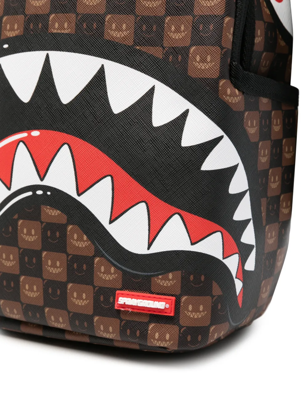Sprayground Shark Mouth geruite rugzak Bruin