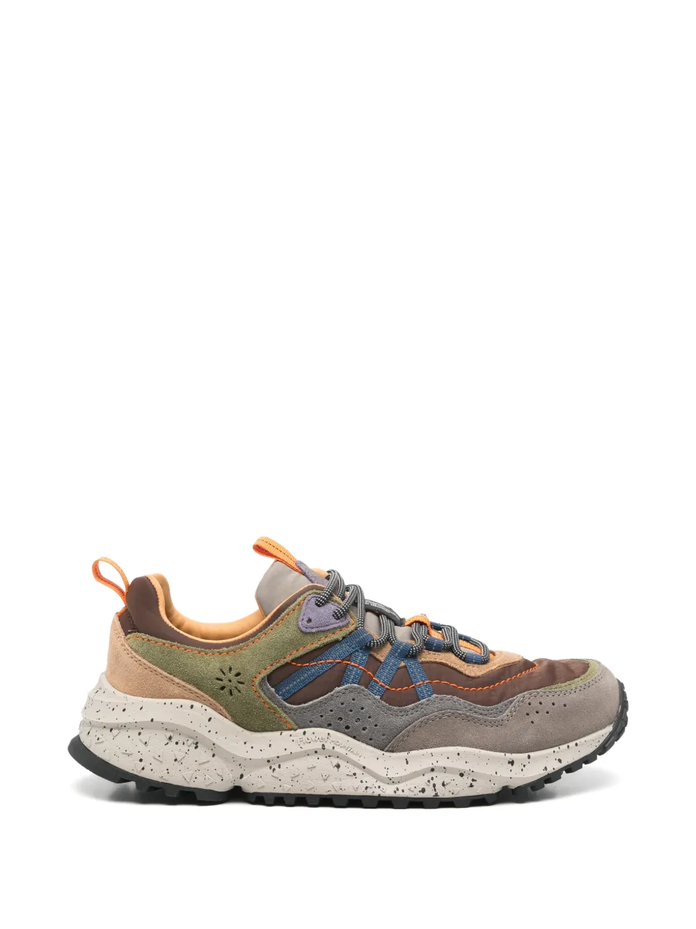 FLOWER MOUNTAIN Sanchia panelled speckled-sole sneakers - Marrone