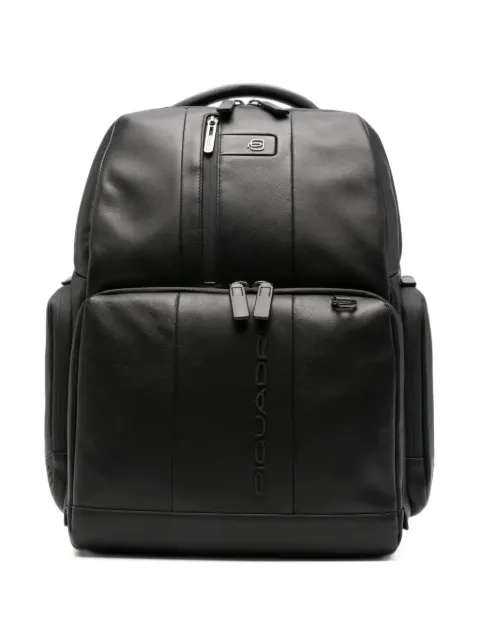 PIQUADRO Urban logo-embossed leather backpack