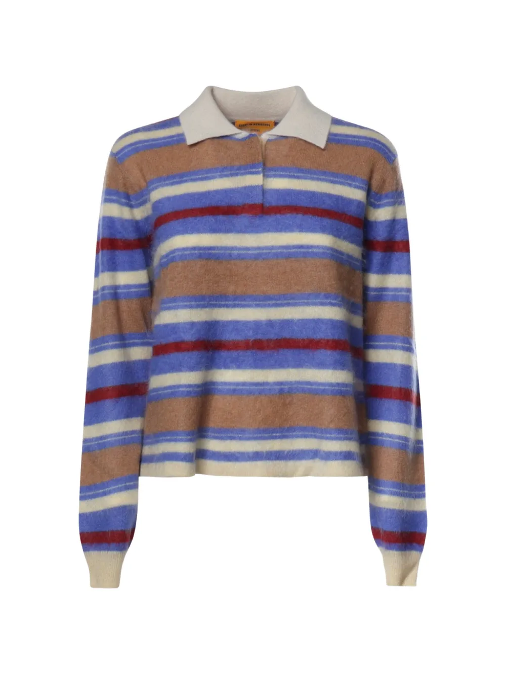 Guest In Residence striped polo-collar sweater - Blau