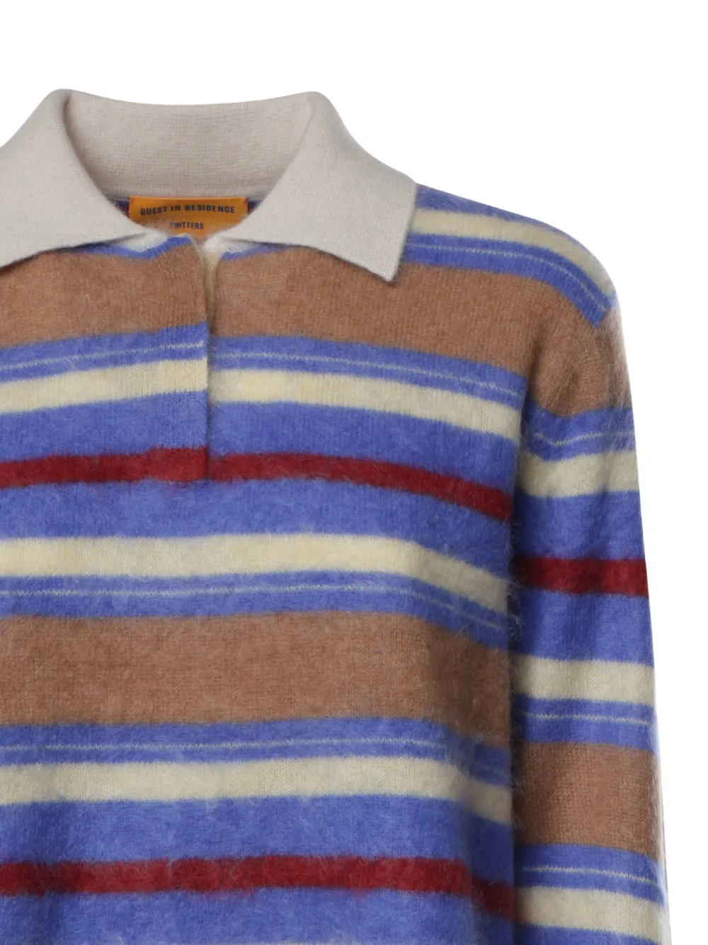 Guest In Residence striped polo-collar sweater Blauw