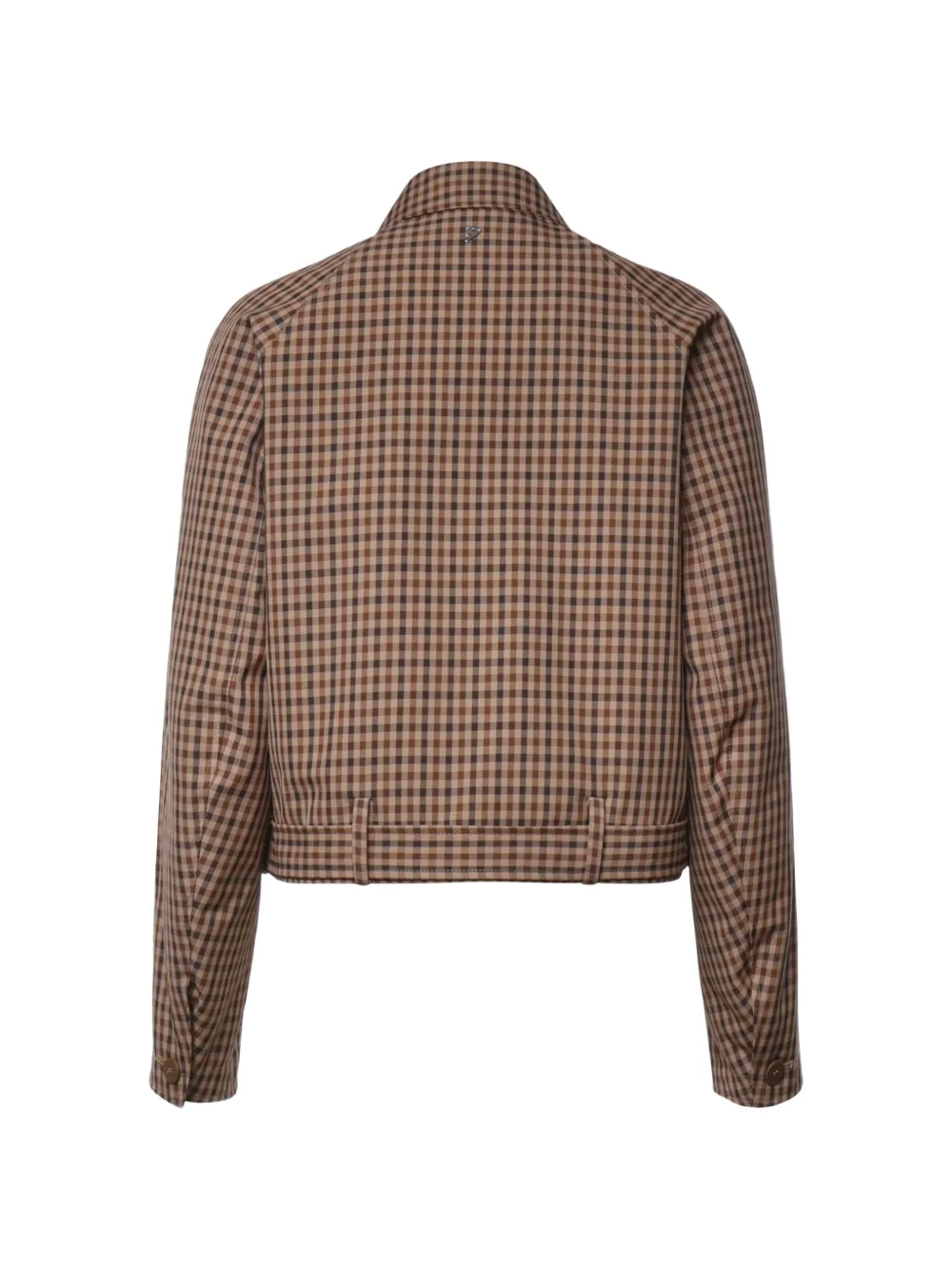 DONDUP gingham-check belted jacket Bruin