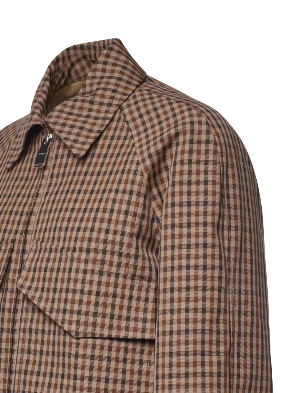 DONDUP gingham-check belted jacket Bruin