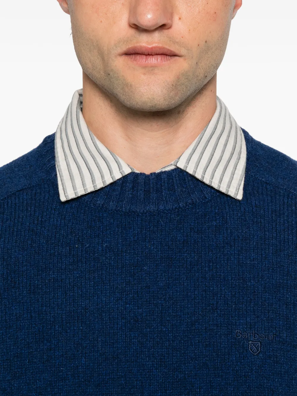 Barbour Trui met raglan mouwen en geborduurd logo Blauw