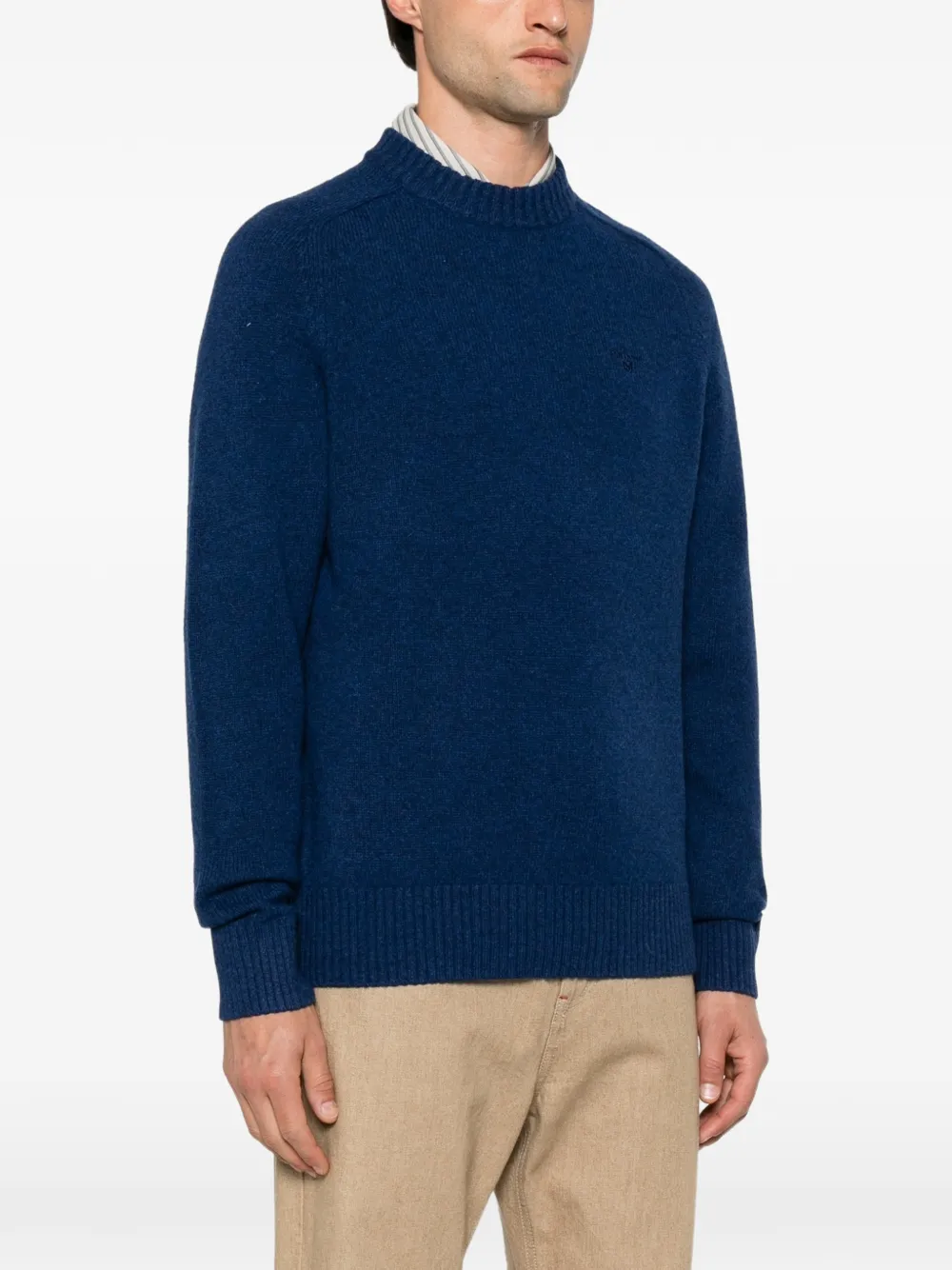 Barbour Trui met raglan mouwen en geborduurd logo Blauw