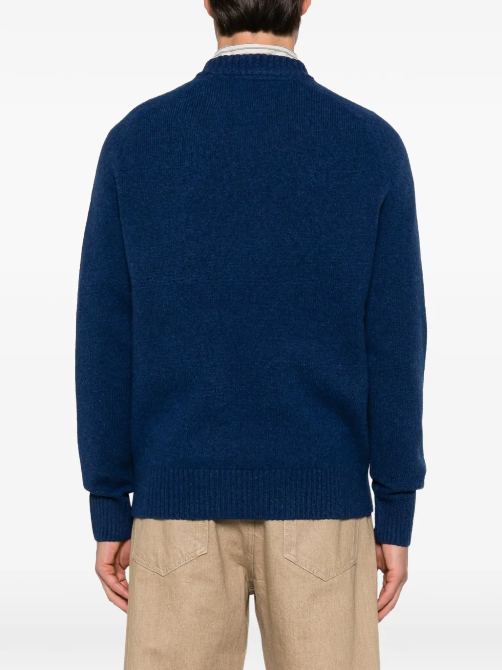 Barbour Trui met raglan mouwen en geborduurd logo Blauw