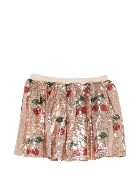 Konges Sløjd sequin-embellished cherry-motif skirt