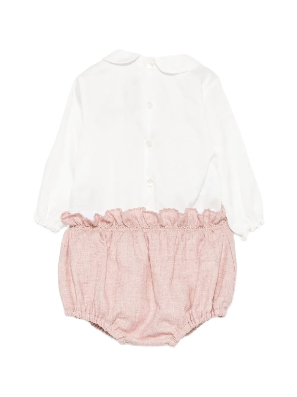 La Stupenderia Set met gingham-strik en ruches Wit