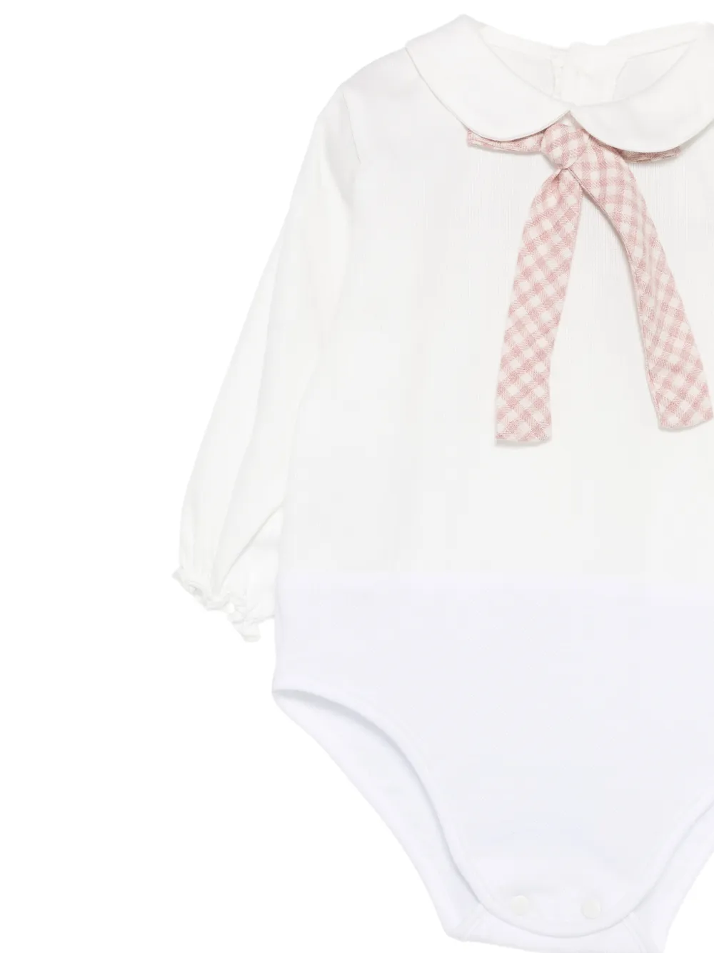 La Stupenderia Set met gingham-strik en ruches Wit