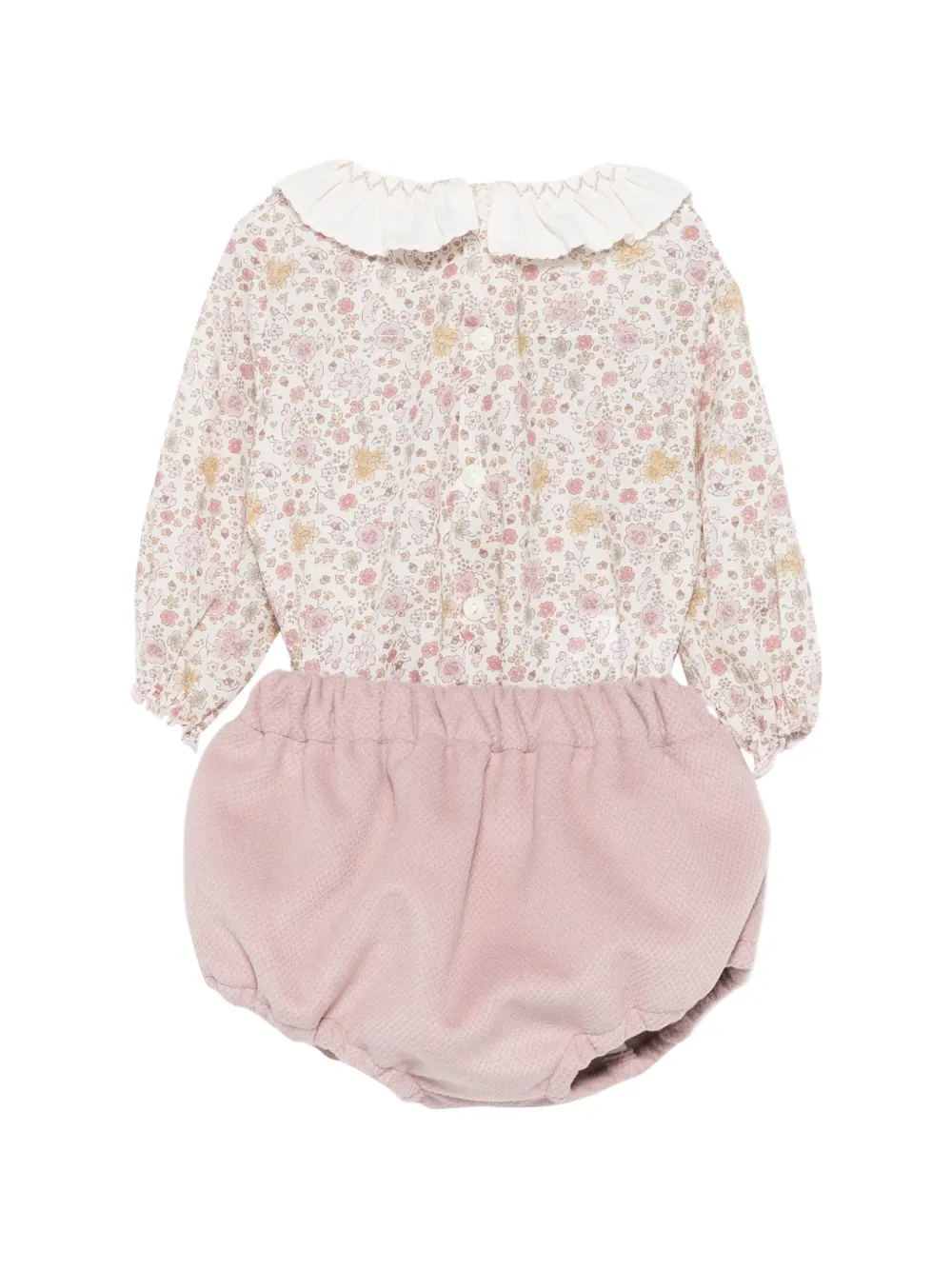 La Stupenderia floral-print ruffled bodysuit set Beige