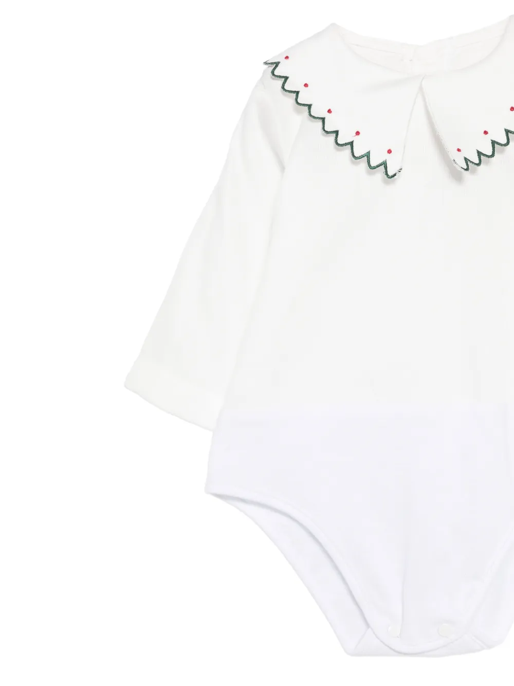 La Stupenderia Fluwelen shorts set met geborduurde kraag Wit