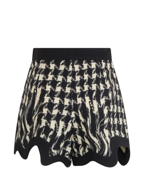 Moschino houndstooth-pattern wavy-hem shorts