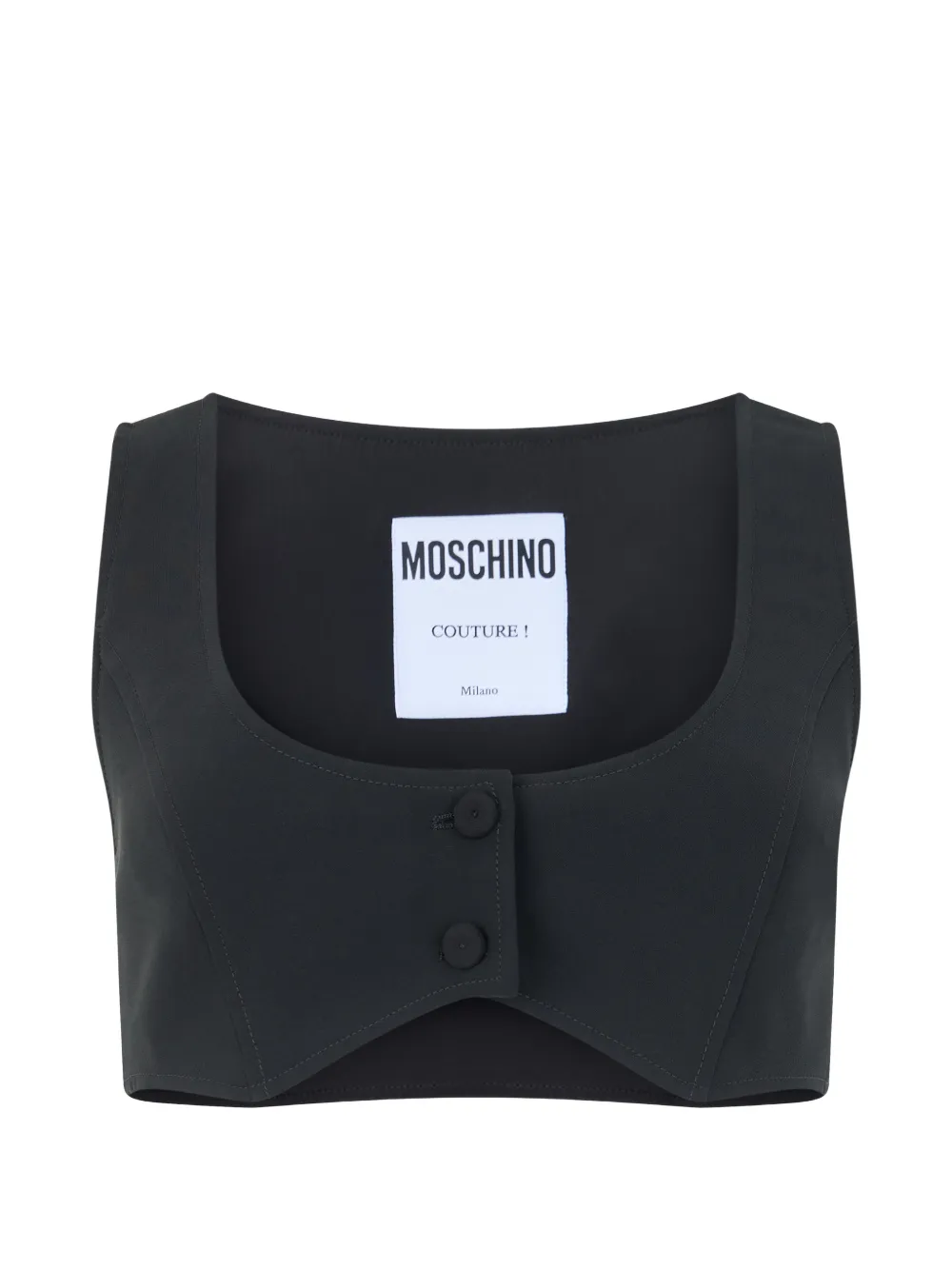 Moschino button-fastening sleeveless crop top - Nero
