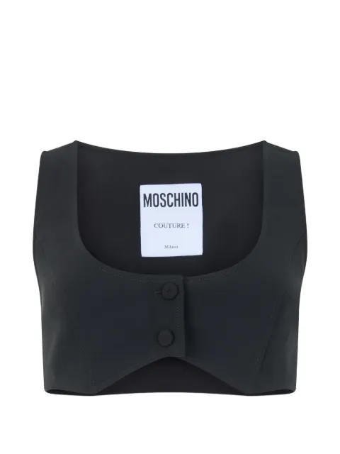 Moschino button-fastening sleeveless crop top