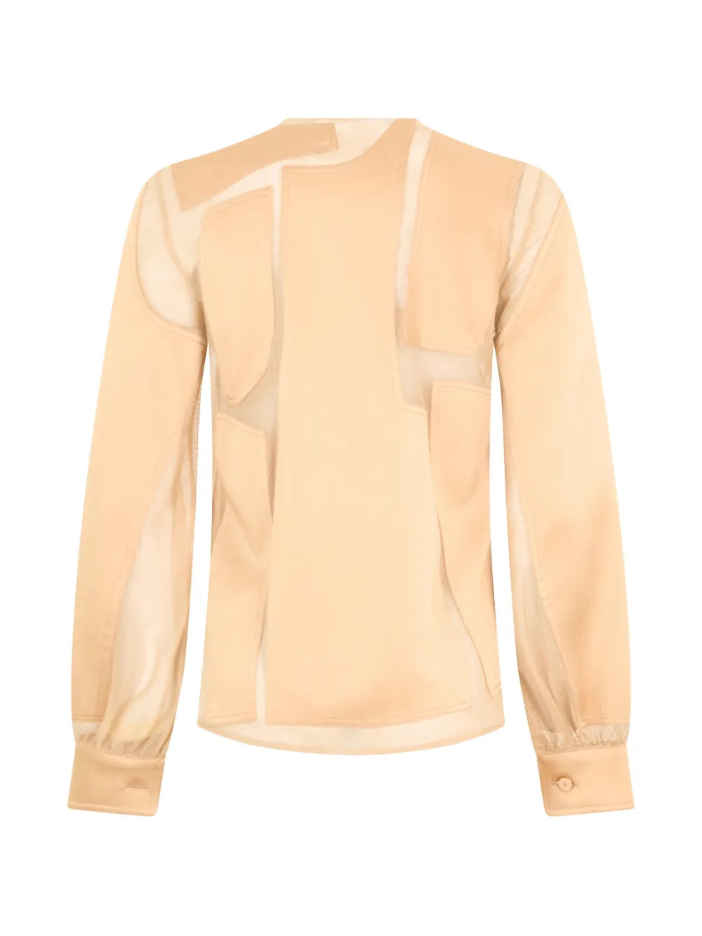Moschino Blouse met mesh vlakken en lange mouwen Beige