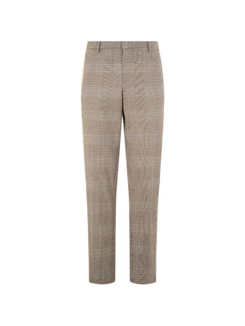Moschino check-pattern side-stripe trousers