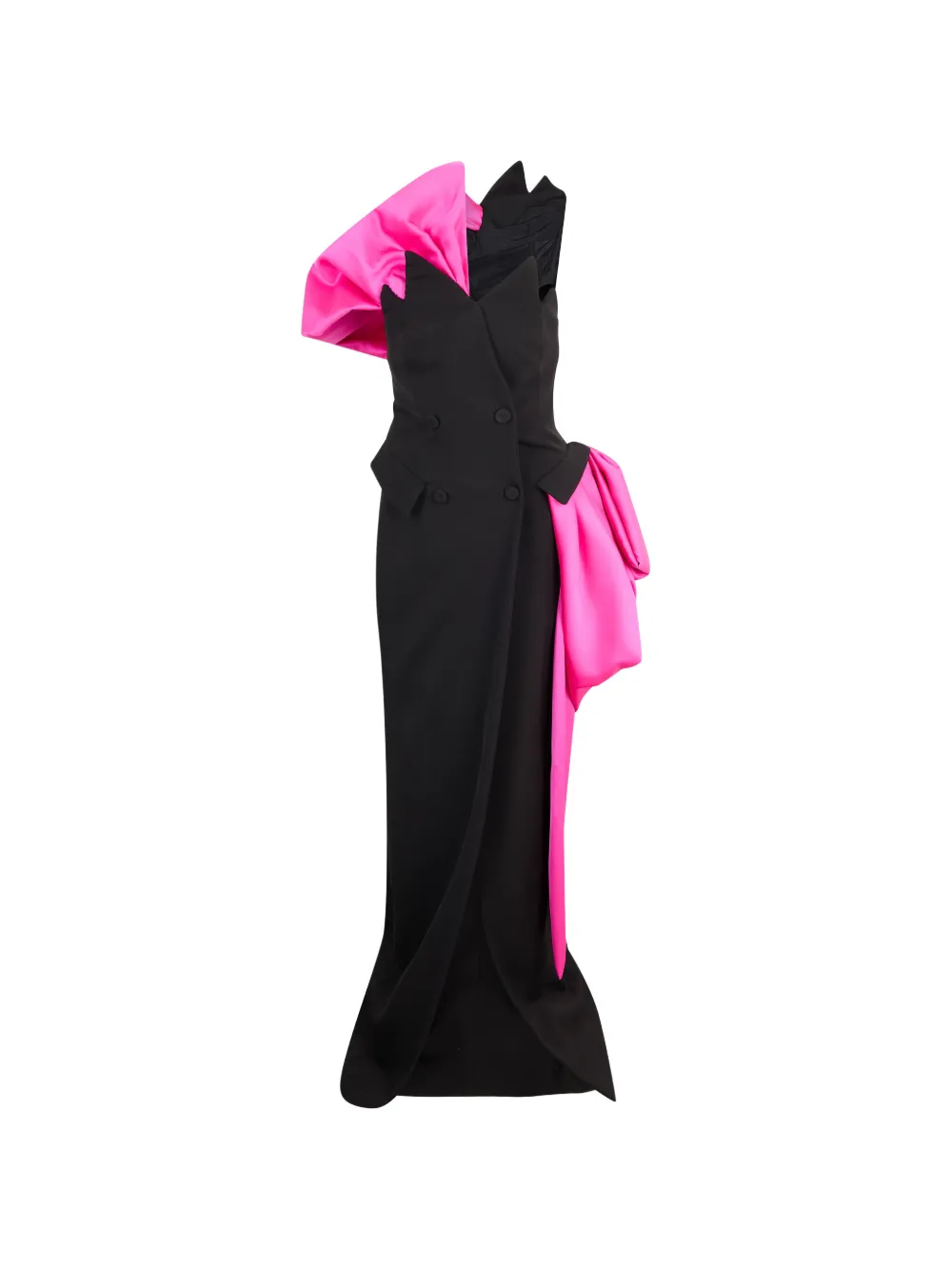 Moschino double-breasted draped-detail maxi dress - Noir