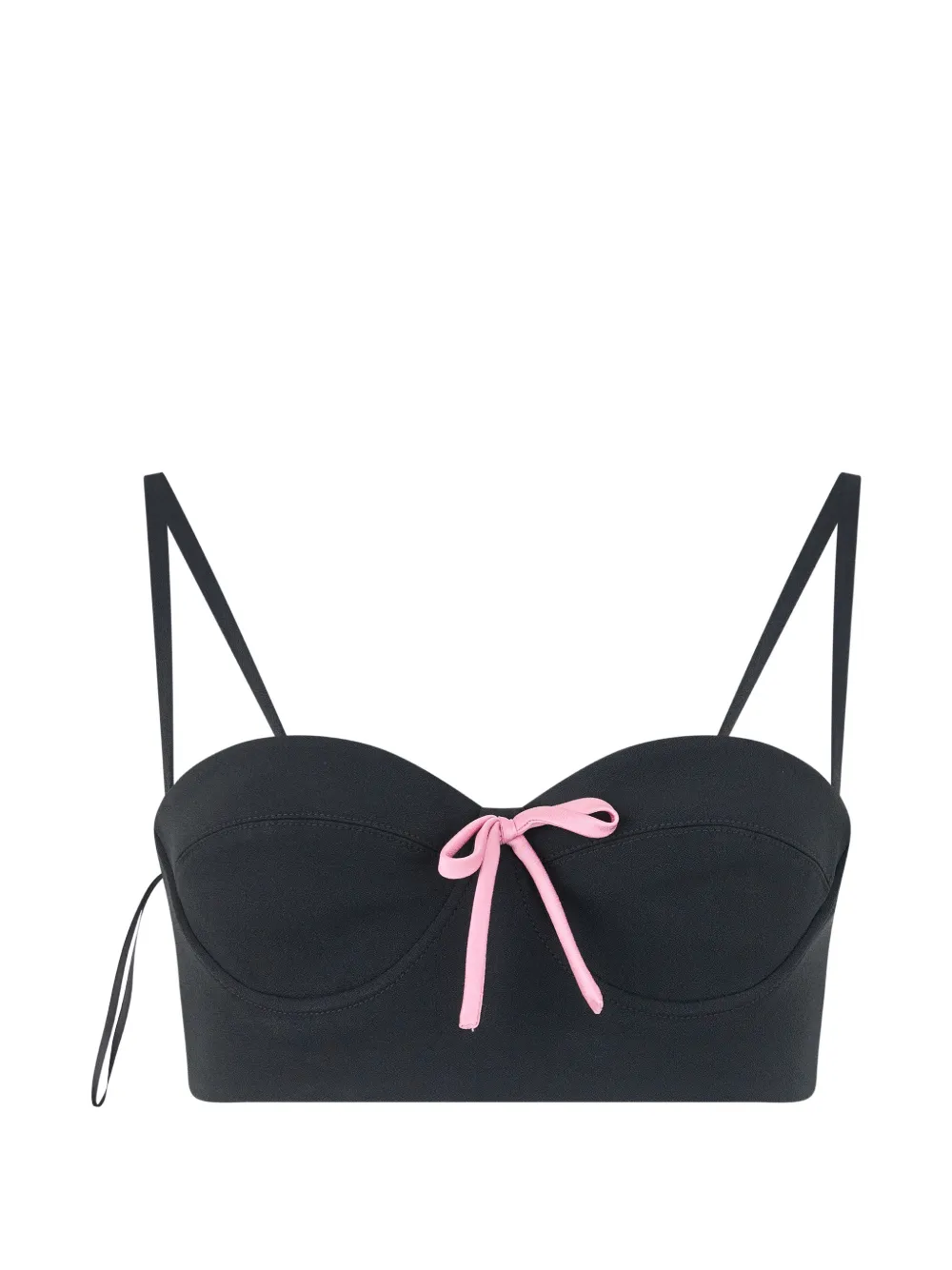 Moschino bow-detail sweetheart-neck crop top · 40