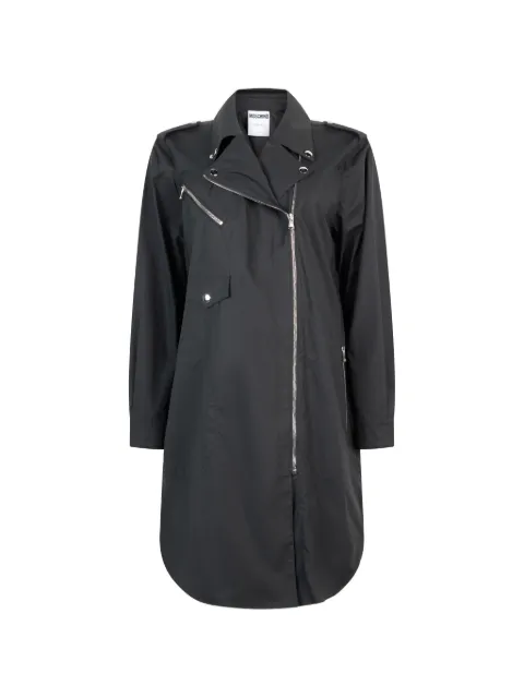 Moschino asymmetric zip-fastening coat