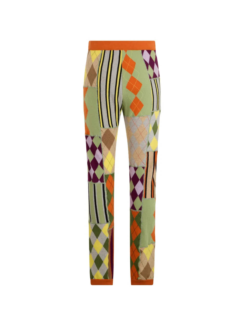 Moschino Gebreide broek met intarsia en patchwork Groen