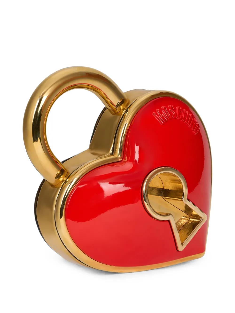 Moschino Hartvormige clutch met hangslot Goud