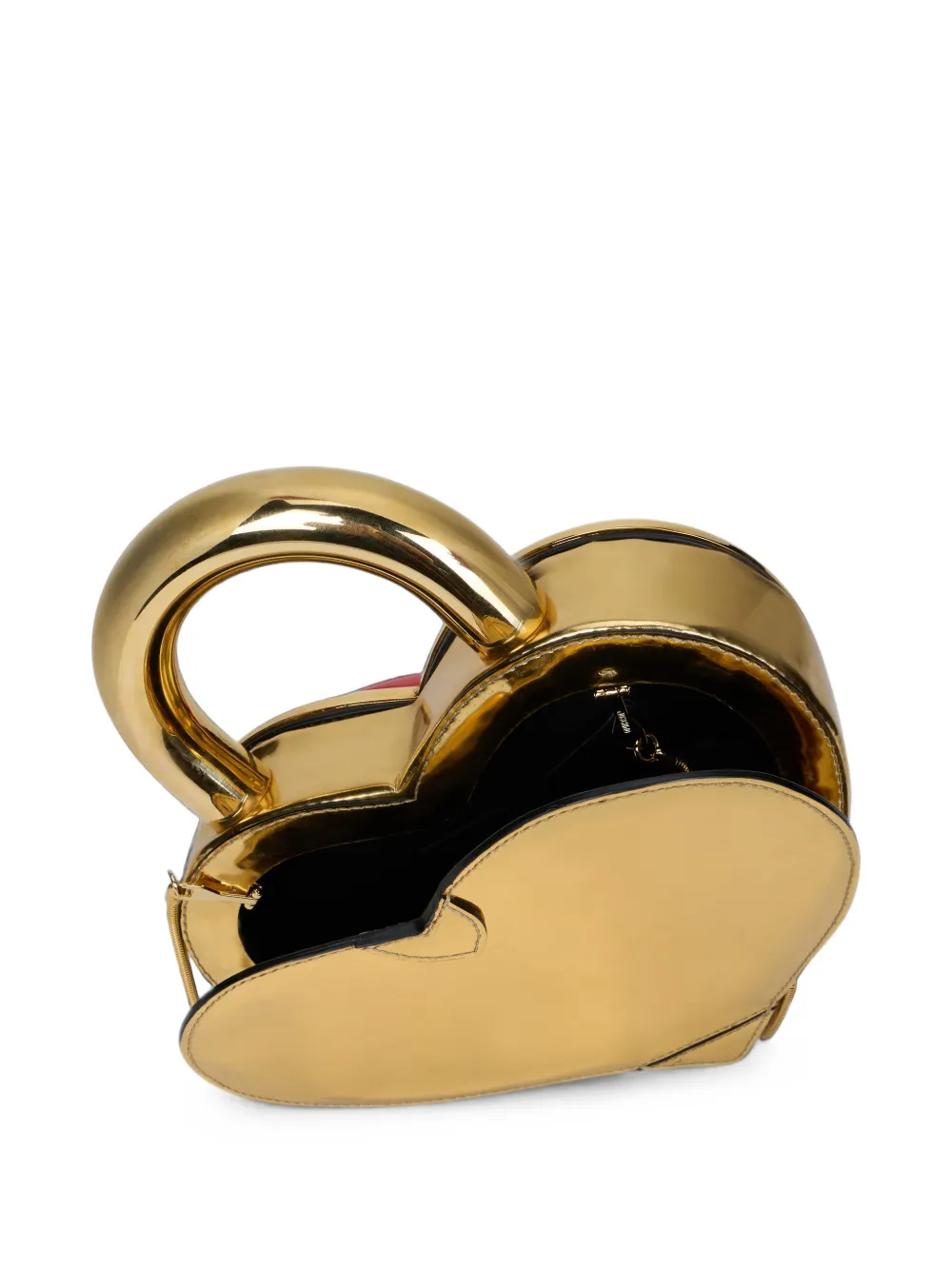 Moschino Hartvormige clutch met hangslot Goud