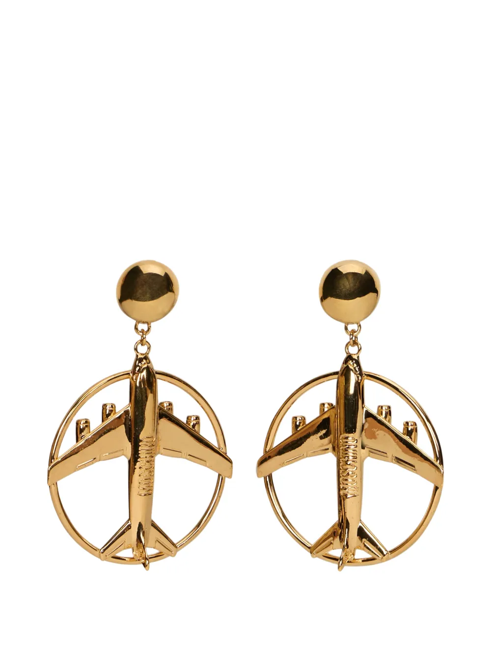 Moschino Ohrclips mit Flugzeug-Motiv - Gold