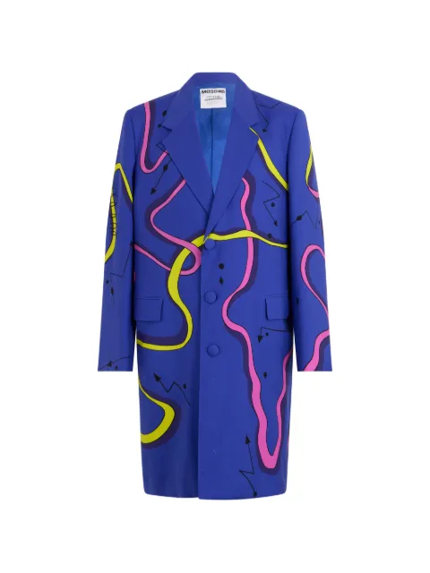 Moschino graphic-print single-breasted coat