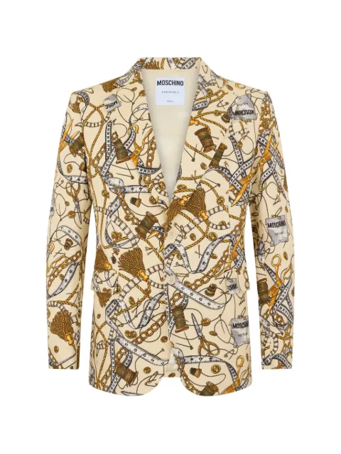 Moschino single-breasted printed blazer