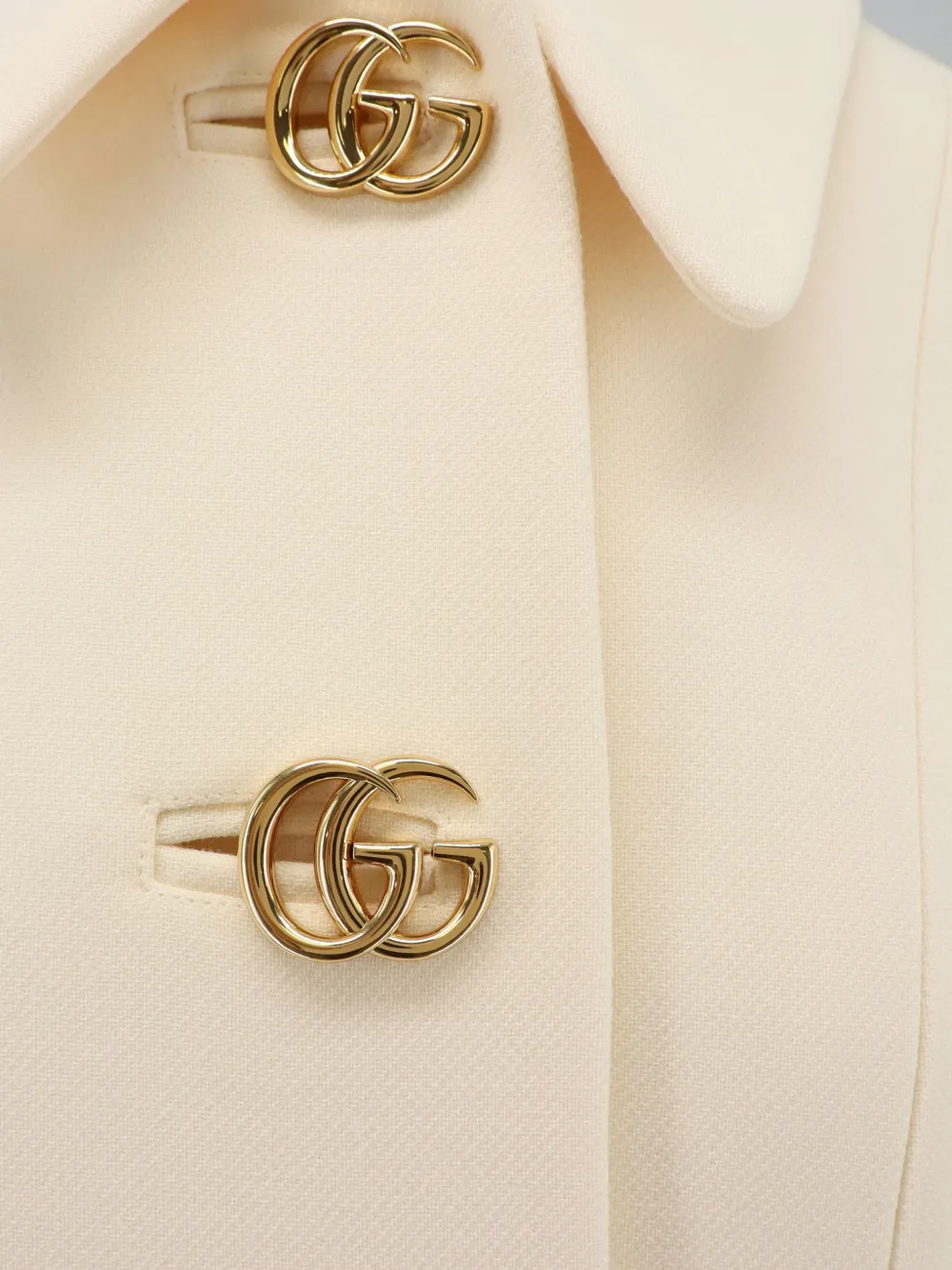 Gucci Double G Wool Coat | White | FARFETCH