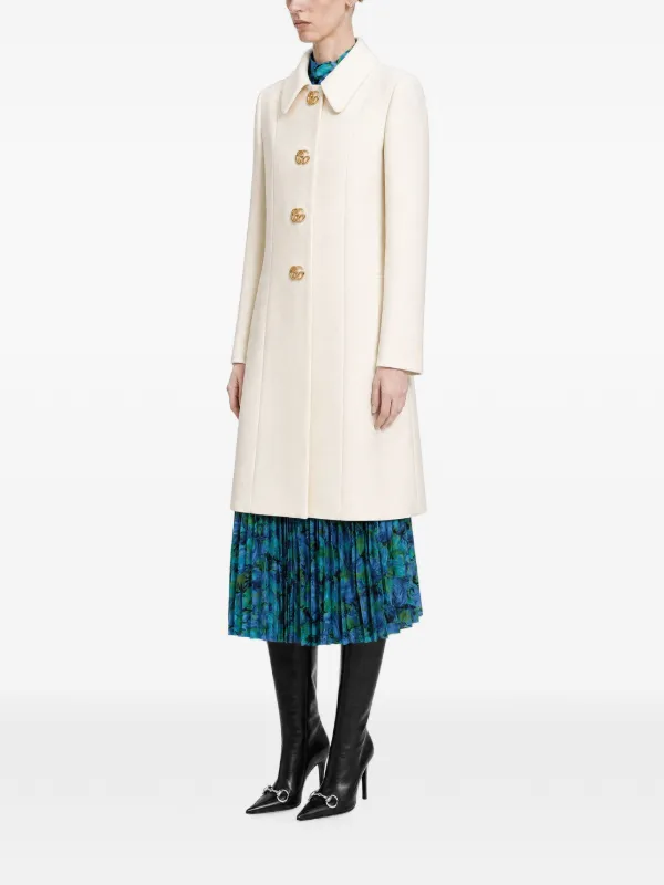 GUCCI ダブルGウールコート Gucci ダブルG ウールコート | ホワイト | FARFETCH JP