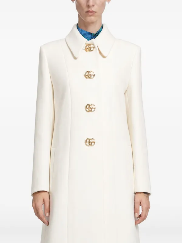 Gucci ダブルG ウールコート | ホワイト | FARFETCH JP