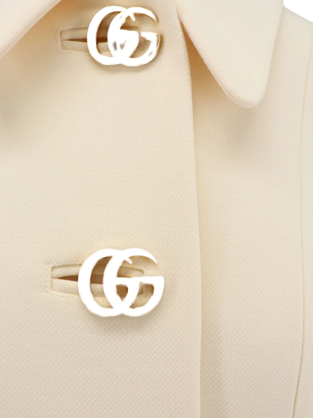 Gucci Double G Wool Coat | White | FARFETCH
