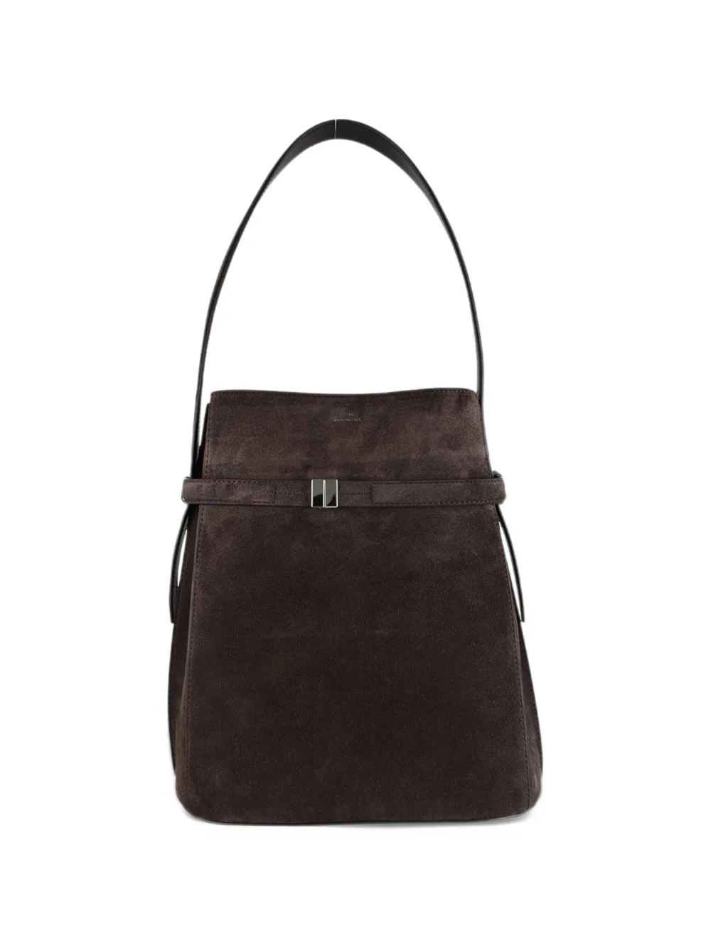 TOTEME belted suede shoulder bag - Marrone