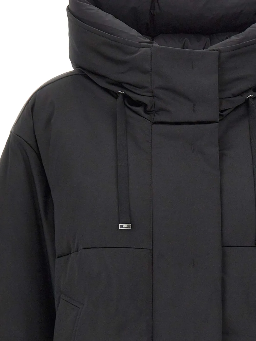 Duno Mestre oversized donsjack met capuchon en trekkoord Zwart