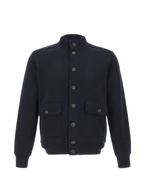 Kangra high-neck buttoned cardigan