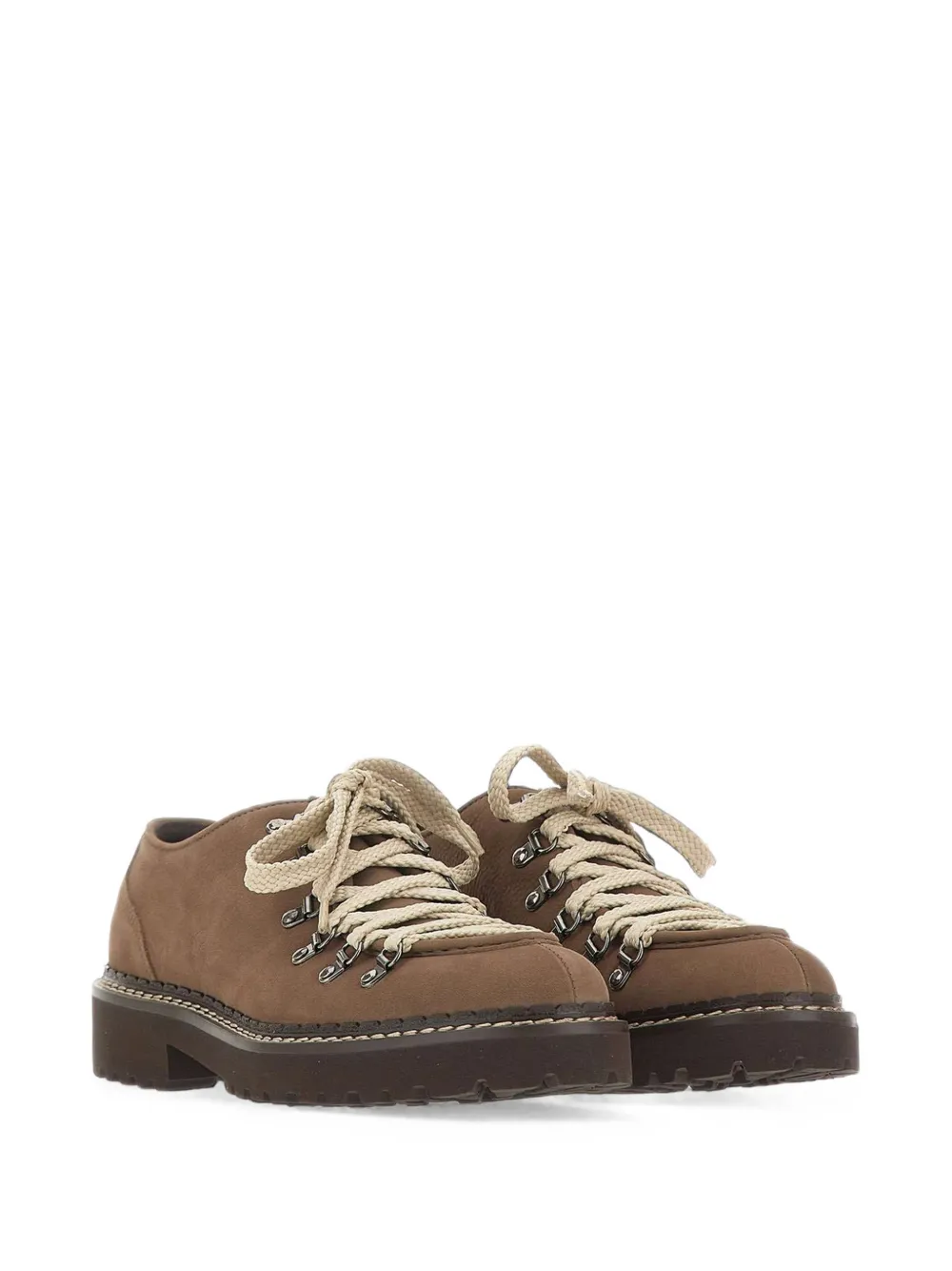 Doucal's suede lug-sole lace-up Derby shoes Bruin