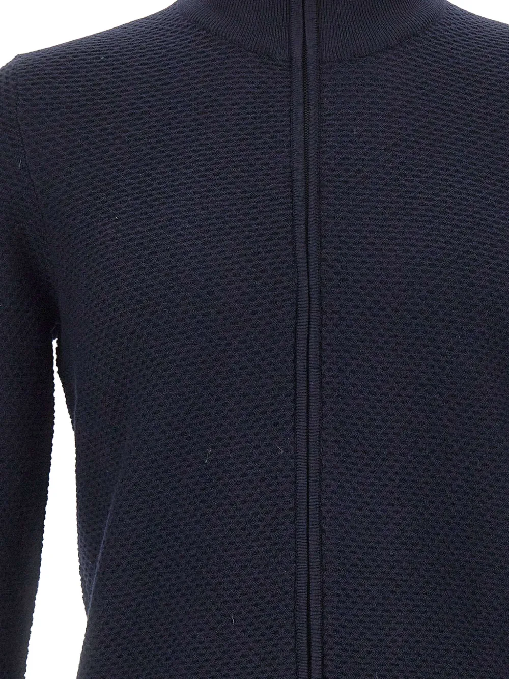 Gran Sasso Honingraatgebreid vest van scheerwol Blauw