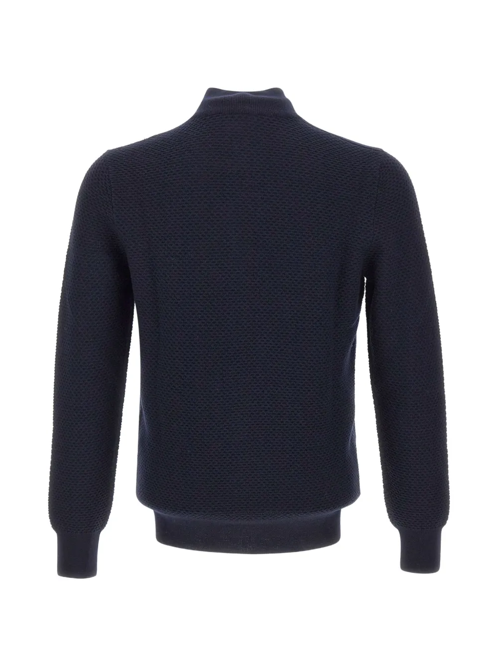 Gran Sasso Honingraatgebreid vest van scheerwol Blauw
