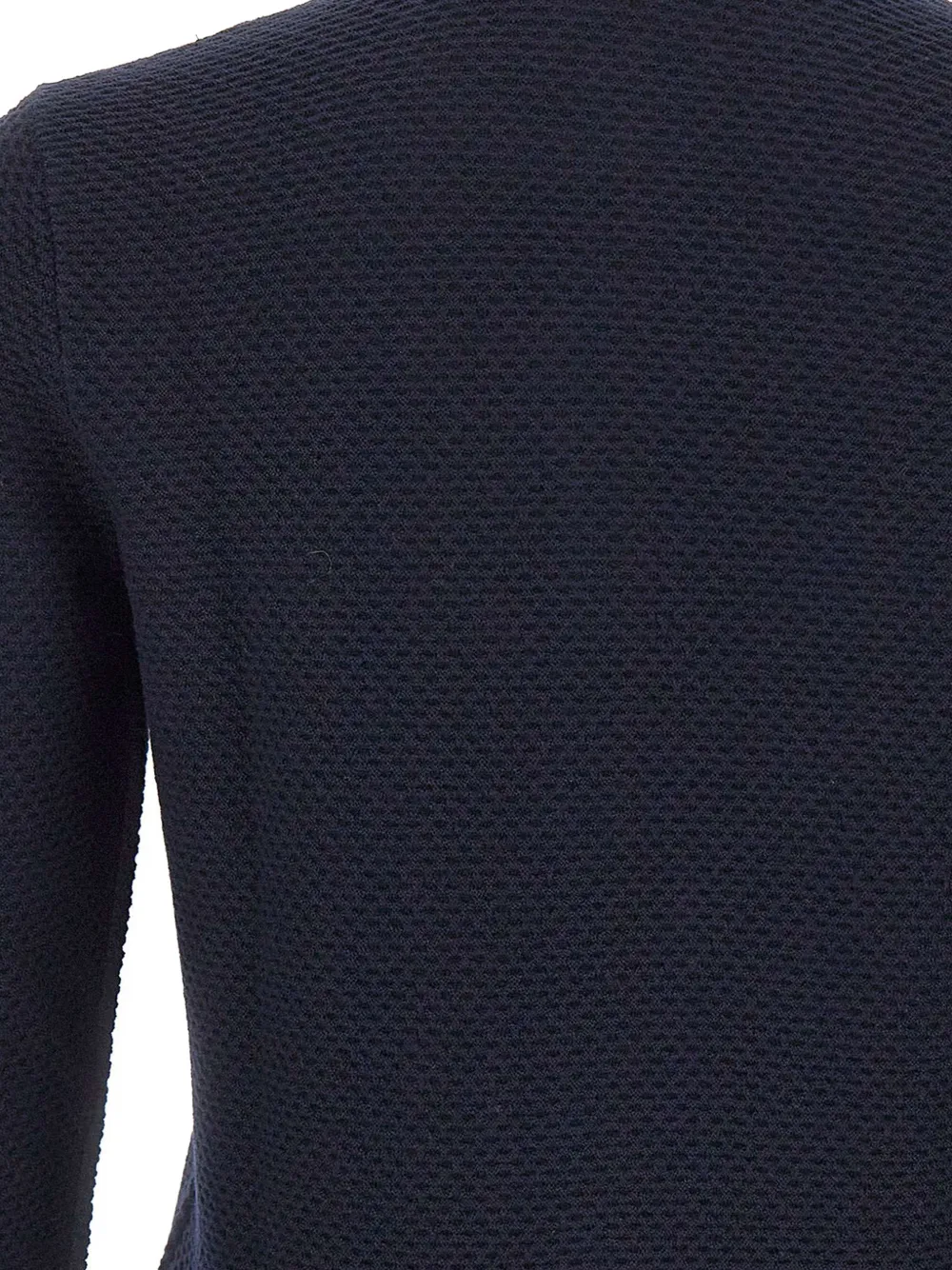 Gran Sasso Honingraatgebreid vest van scheerwol Blauw