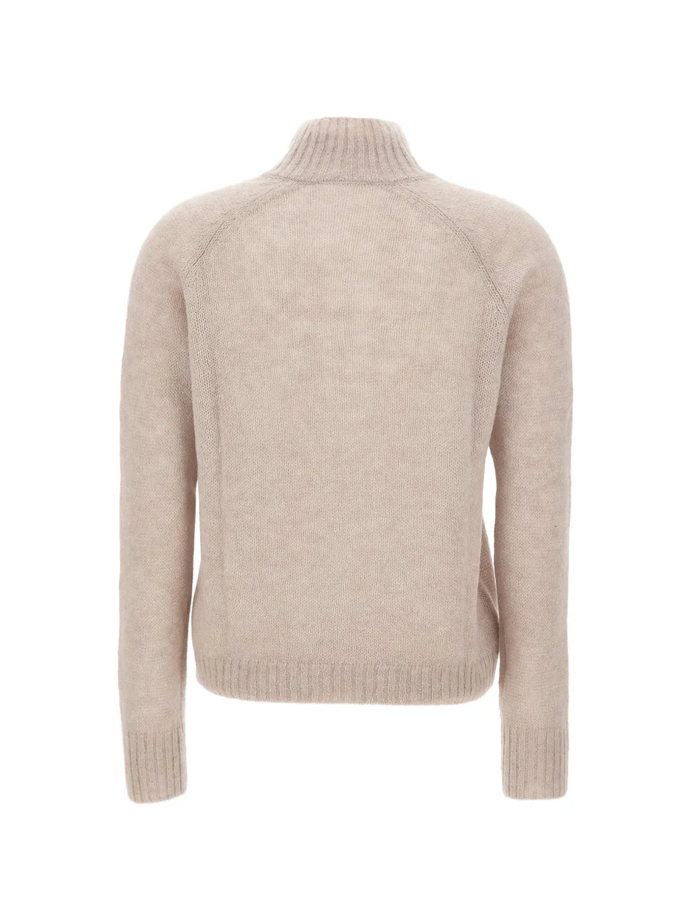 Gran Sasso Trui met hoge hals en halve knoopsluiting Beige