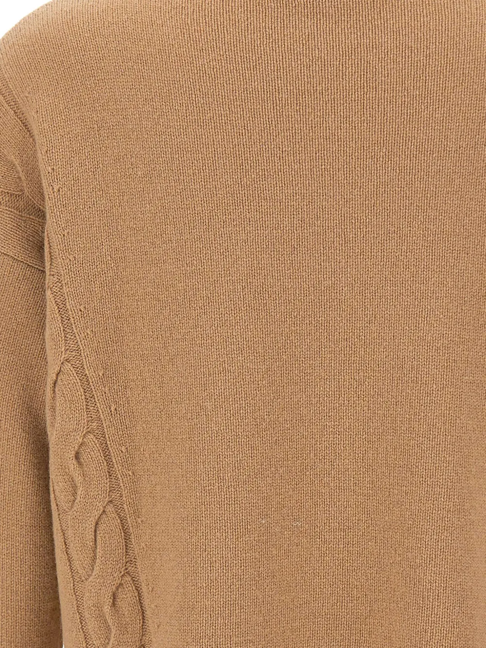 Kangra Kabelgebreide trui met hoge hals Beige